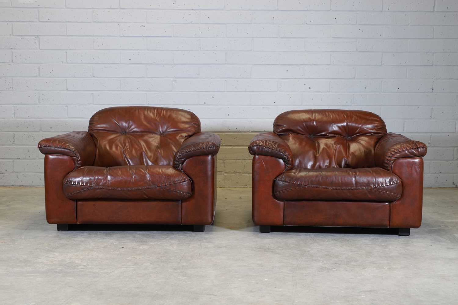 A pair of Swiss De Sede 'DS101' reclining armchairs, - Image 2 of 13