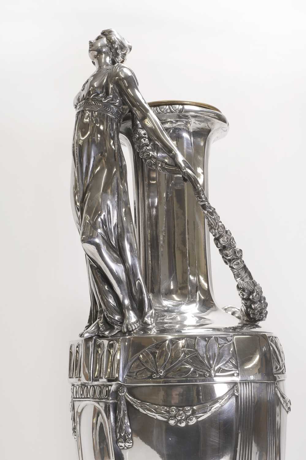 A German Jugendstil silver-plated vase, - Image 5 of 9