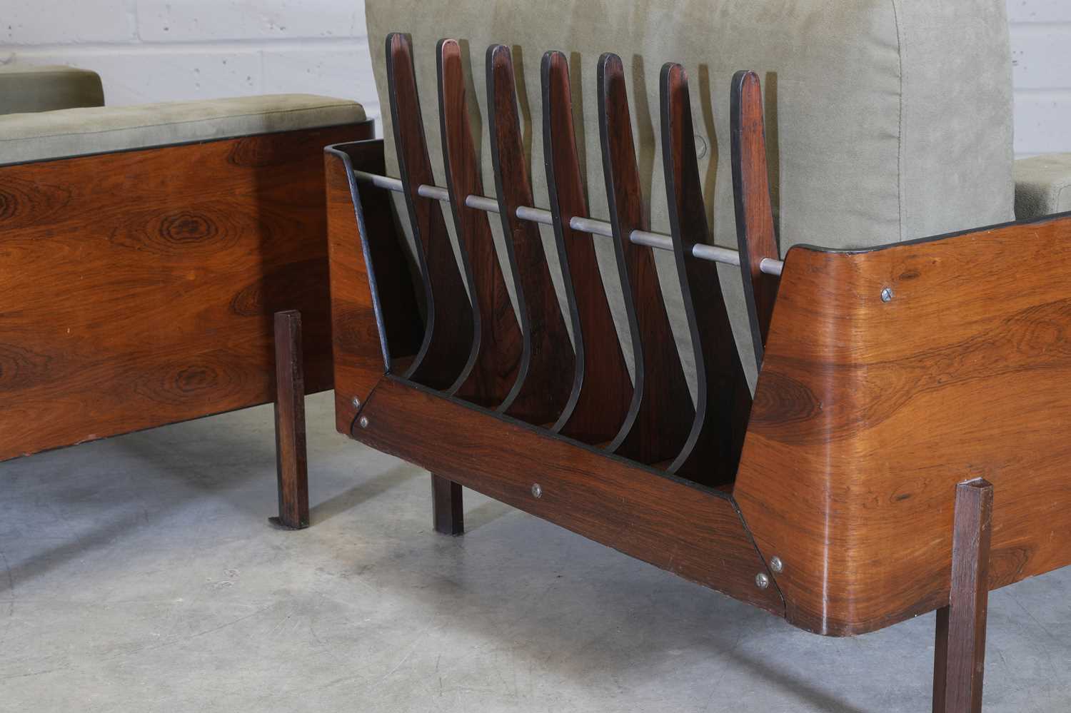 § A pair of Brazilian rosewood armchairs, - Image 4 of 5