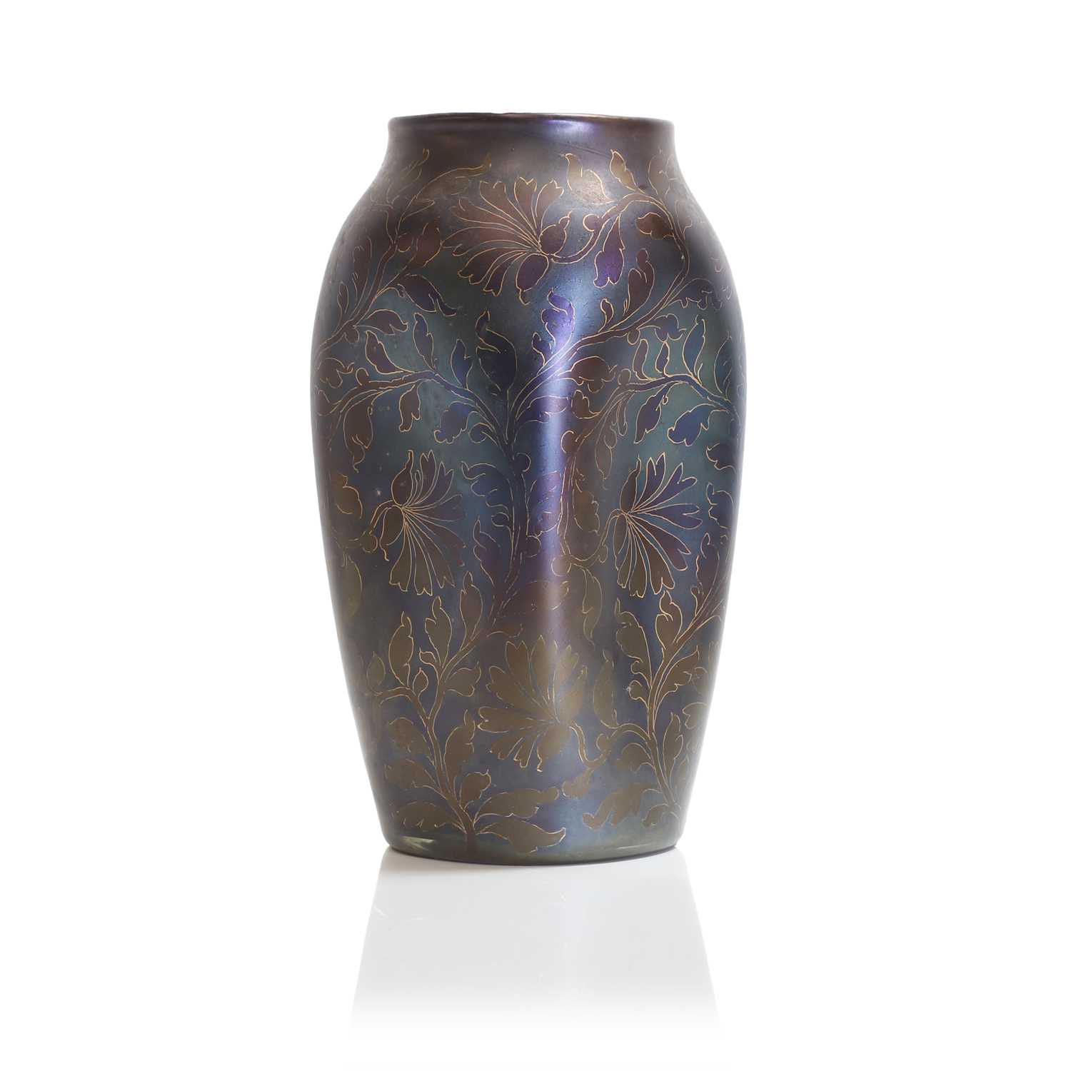 A Loetz 'Rubin Matte Iris' glass vase,