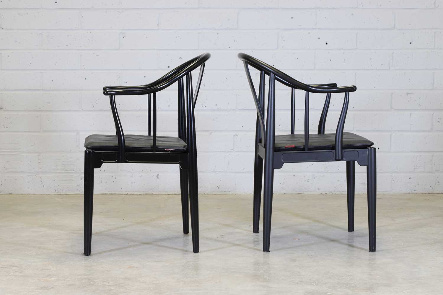 A pair of Danish ebonised 'PP-66' or 'China Chair' ash armchairs, - Image 3 of 12