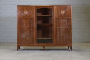 A mahogany and satinwood bookcase,