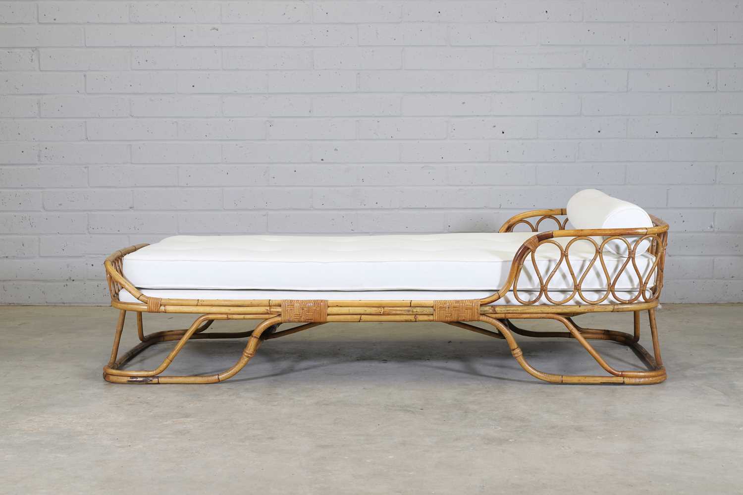 An Italian bamboo and rattan daybed, - Image 2 of 3