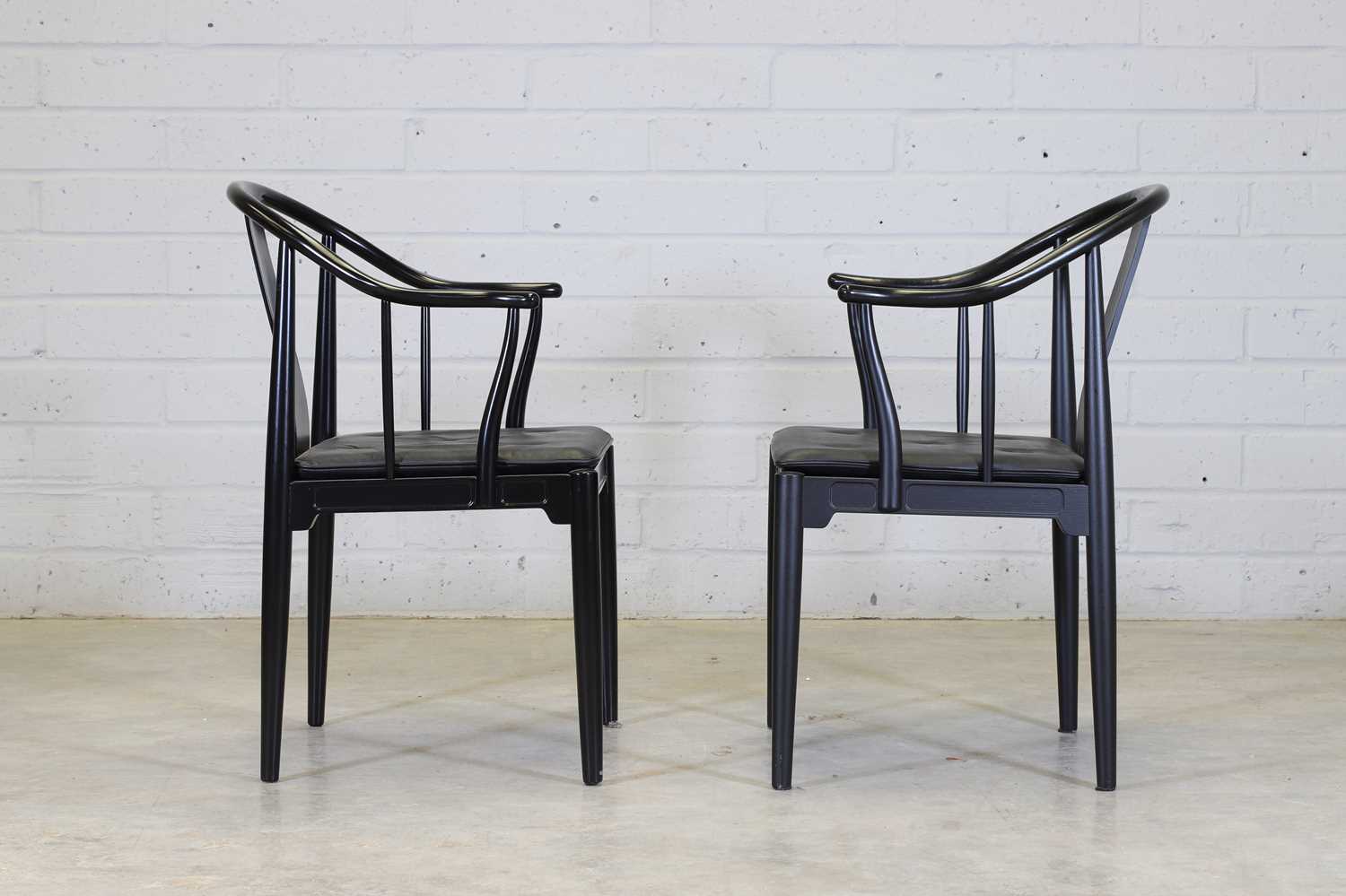 A pair of Danish ebonised 'PP-66' or 'China Chair' ash armchairs, - Image 2 of 12
