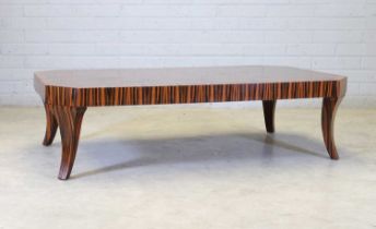 A zebrawood coffee table,