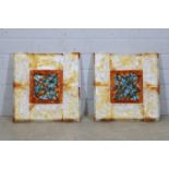 A pair of Murano glass 'Patchwork' wall sculptures,