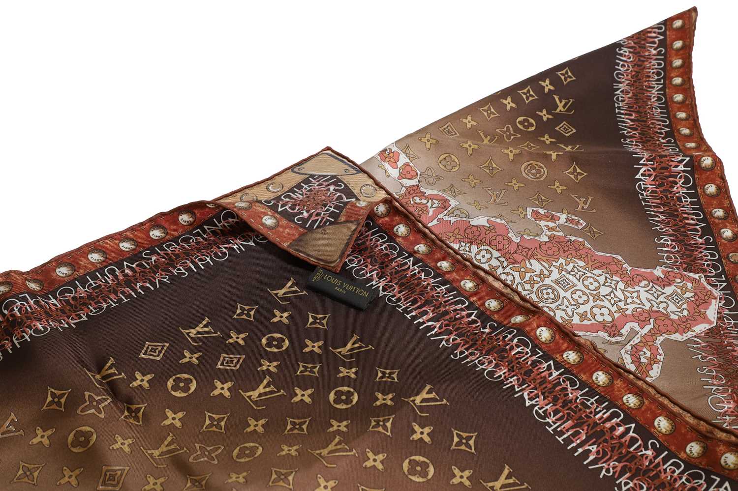 A Louis Vuitton 'The World of Louis Vuitton' special edition silk scarf, - Image 3 of 4