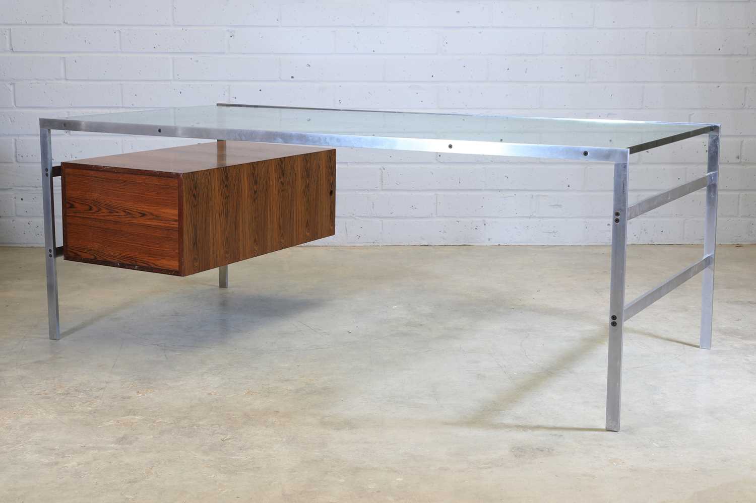 § A rosewood and chrome 'Model BO 555' desk, - Image 2 of 7