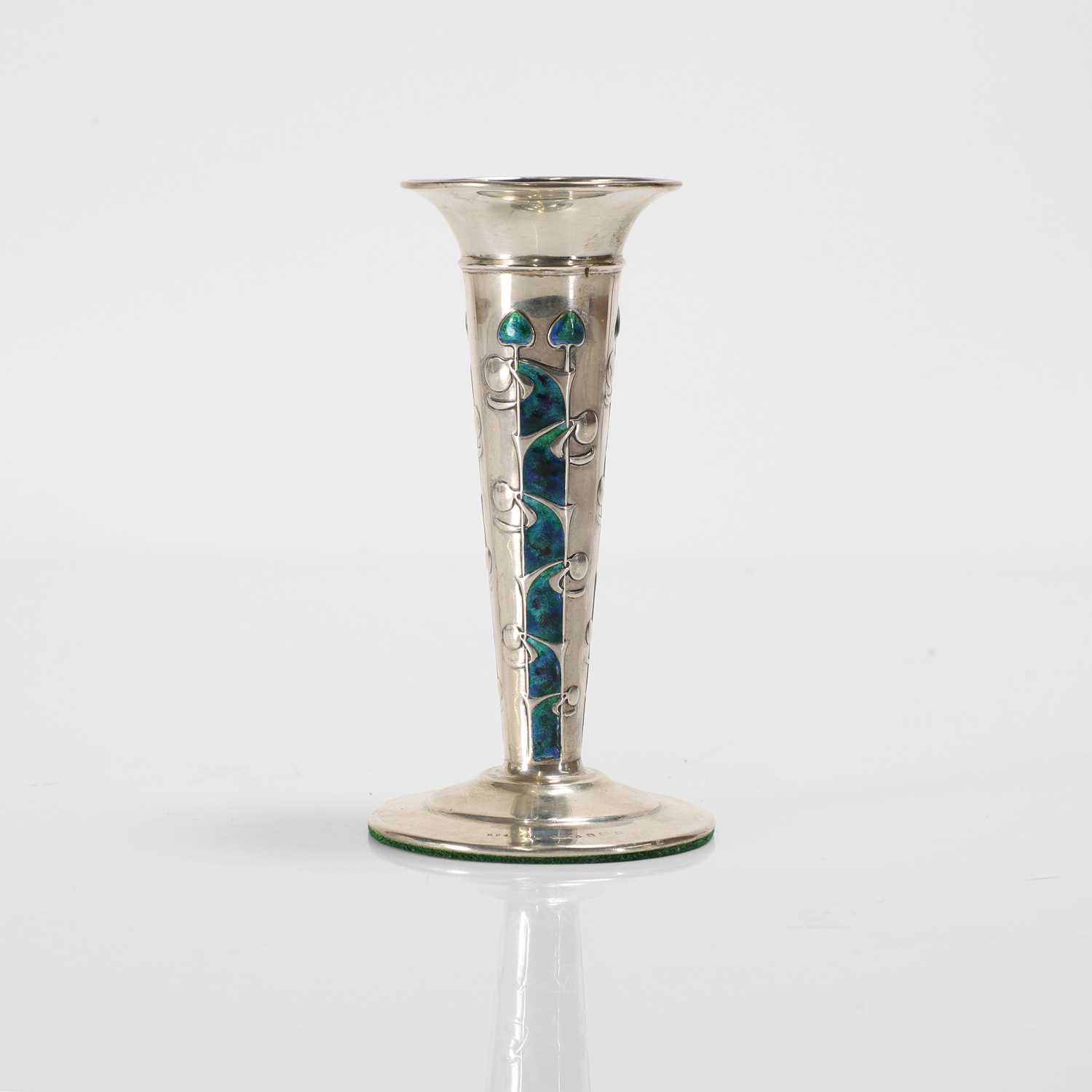 A 'Cymric' silver and enamel spill vase, - Image 5 of 9