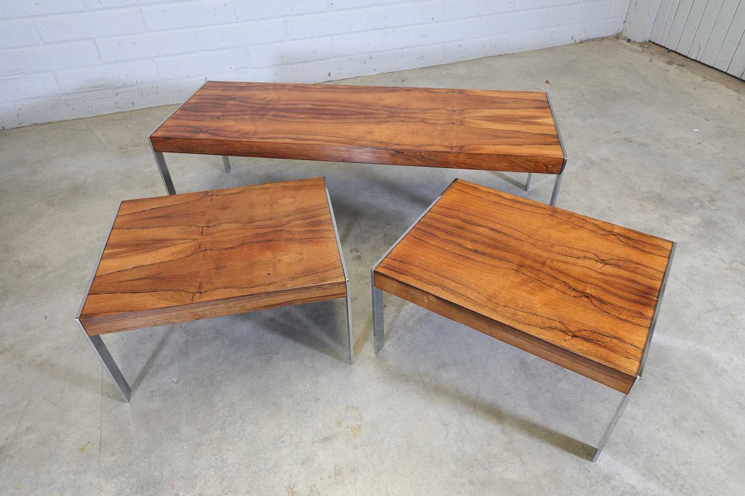 § A Merrow Associates rosewood and chrome nest of tables, - Image 2 of 2