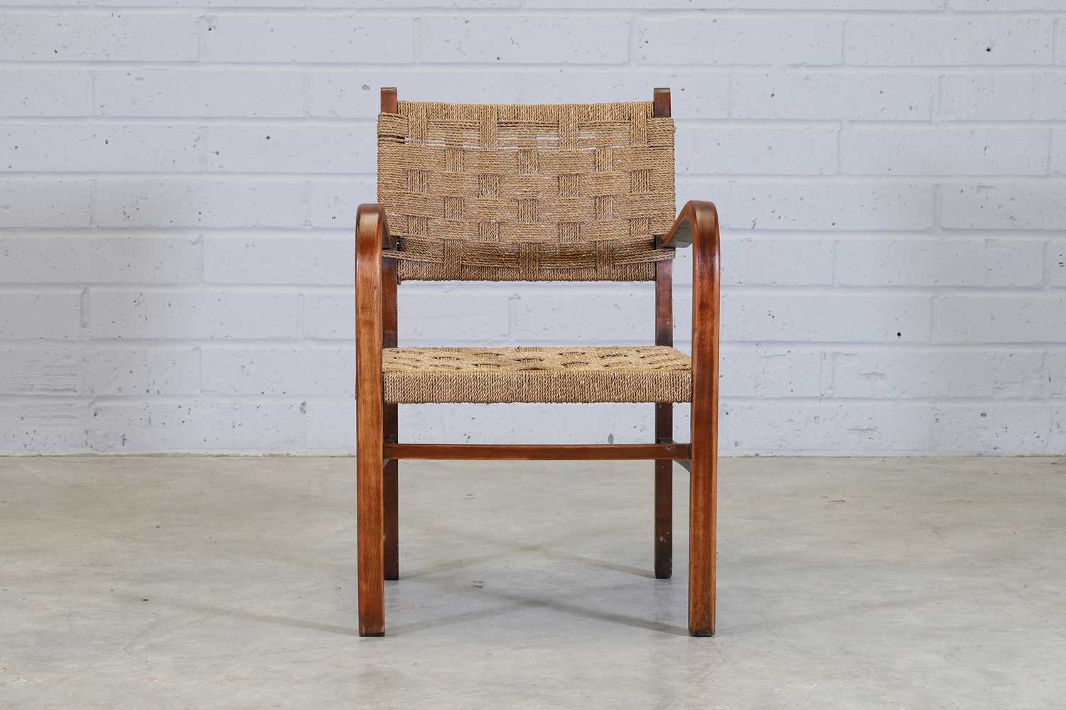 A Swedish stained beech bentwood armchair, - Image 2 of 6