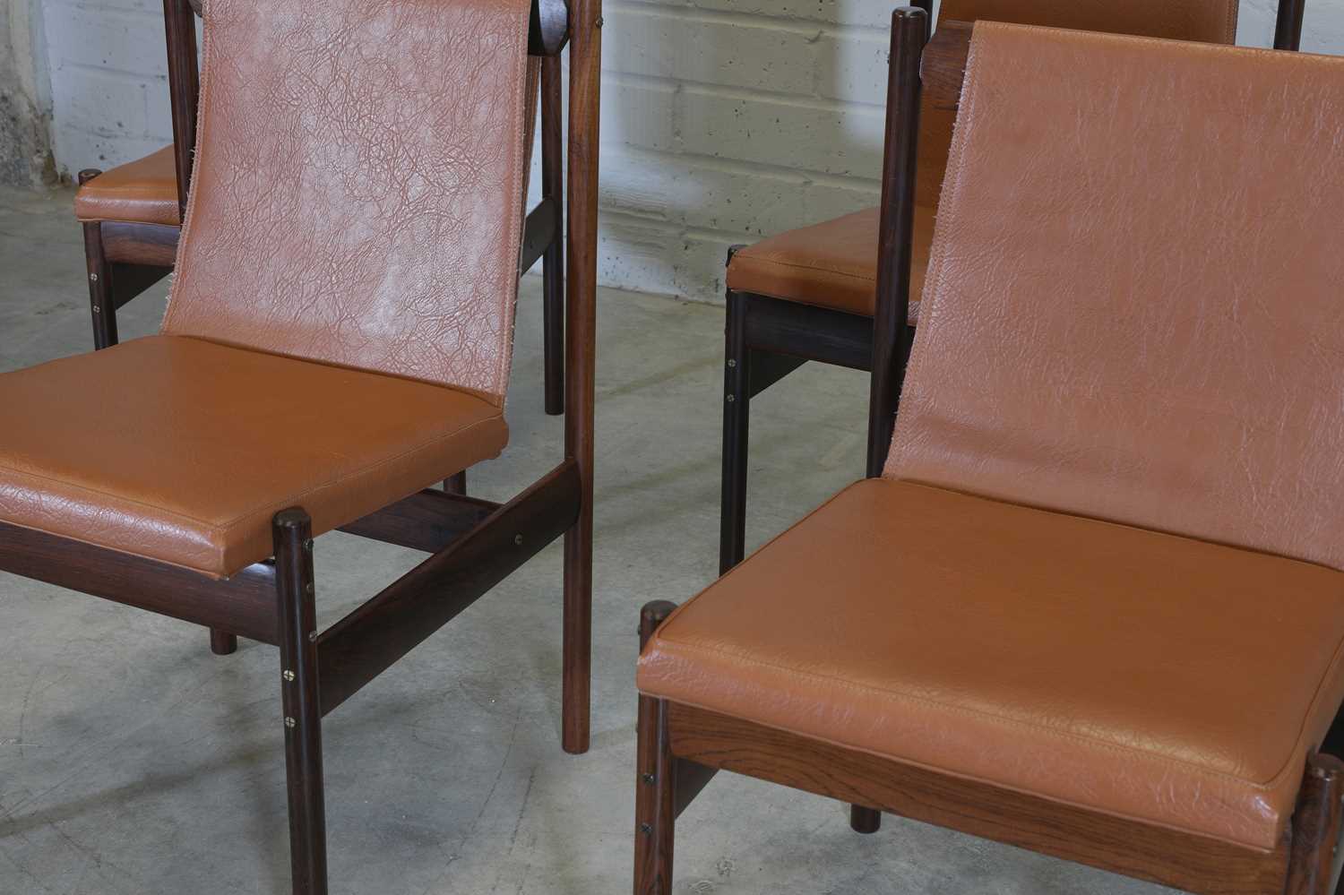 § A set of six Brazilian rosewood dining chairs, - Image 4 of 4