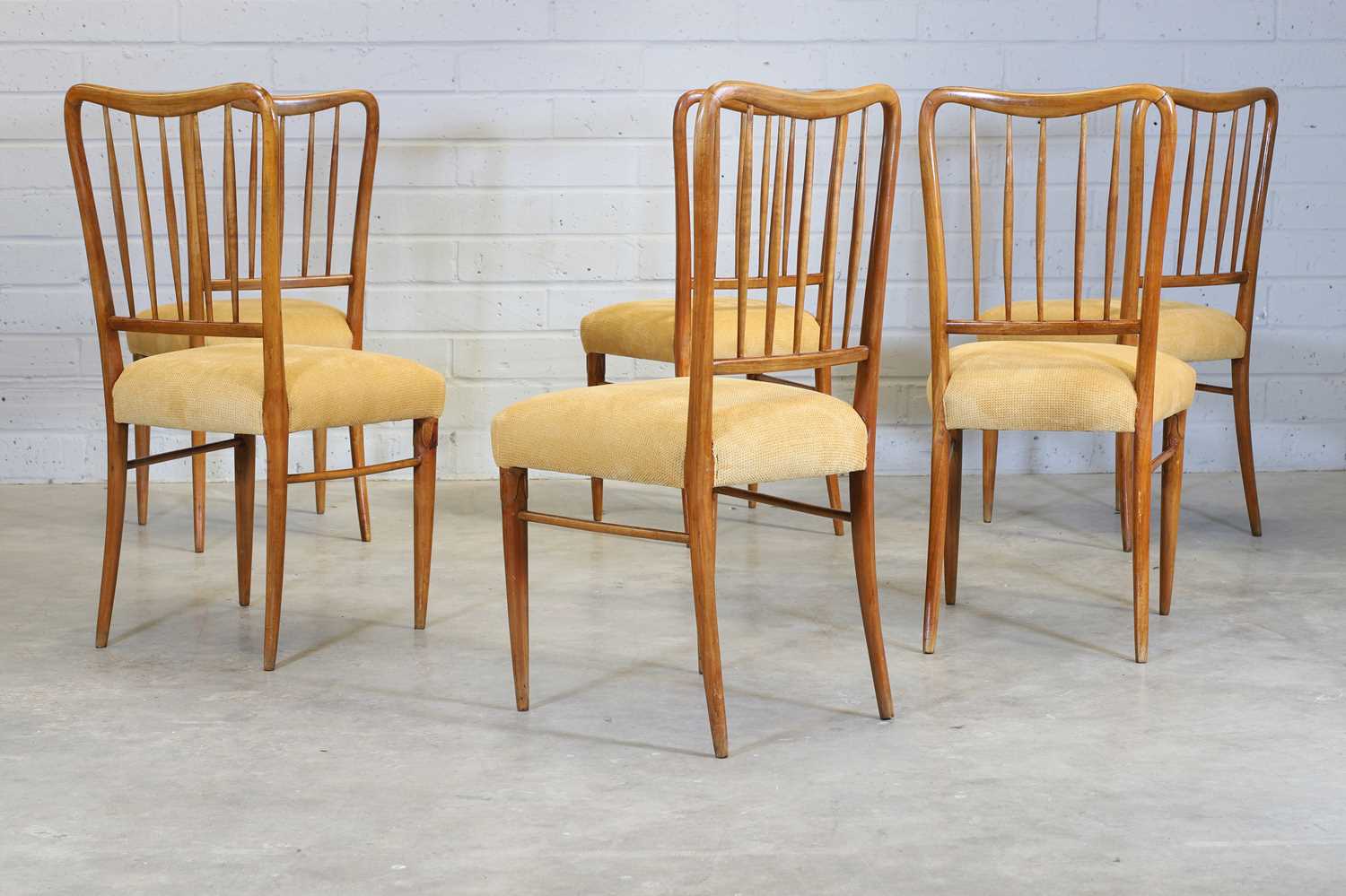 A set of six Italian fruitwood chairs, - Image 3 of 6
