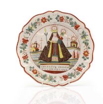 An 'Our Lady to Kevelaar' creamware plate,