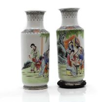 A pair of Chinese porcelain vases,