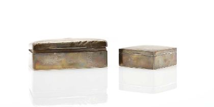 A silver cigarette box