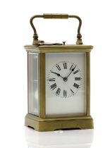 A brass carriage clock