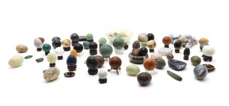 A large collection of agate, mineral and hardstone eggs,