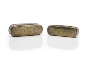 Two Dutch silver plated tobacco boxes