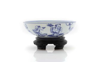 A Chinese blue and white porcelain bowl,