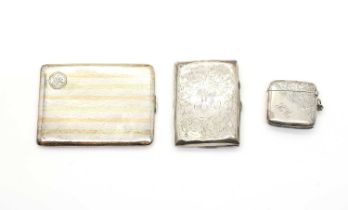 A silver and gold cigarette case