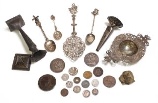 A collection of silver items