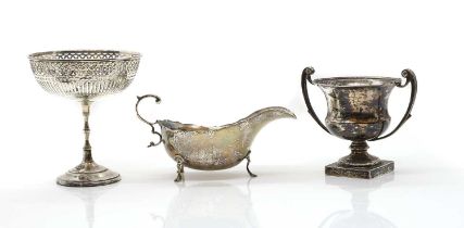 A group of three silver items