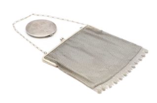 A silver mesh evening bag