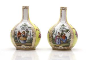 A pair of Dresden porcelain vases