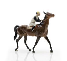 A Beswick pottery racehorse and jockey