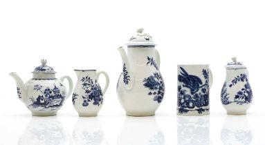 A collection of Worcester blue and white porcelain,