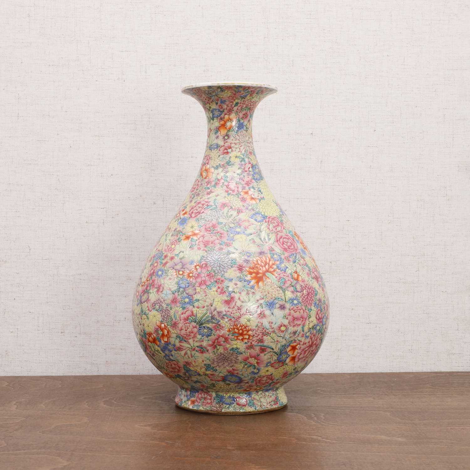 A Chinese famille rose yuhuchun vase, - Image 4 of 8