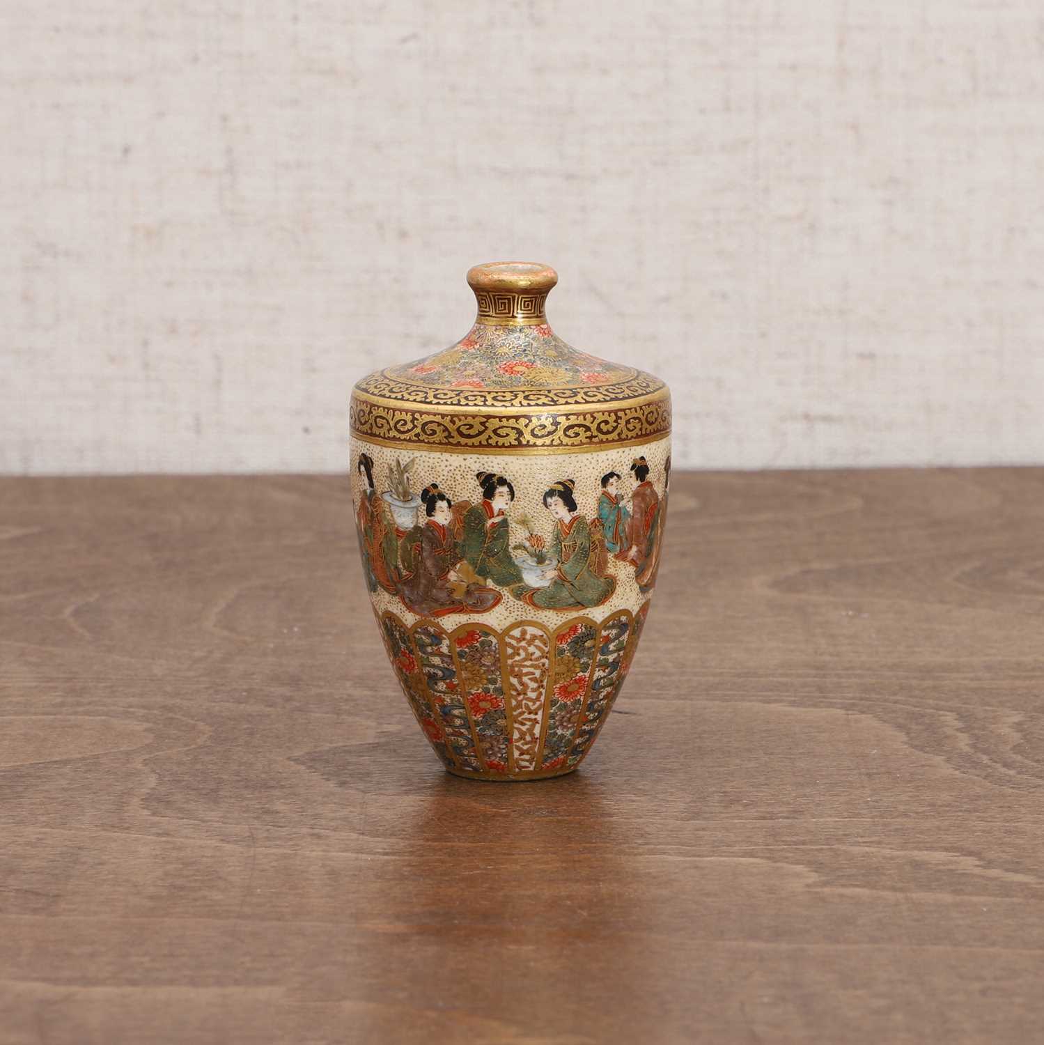 A Japanese Satsuma ware miniature vase,