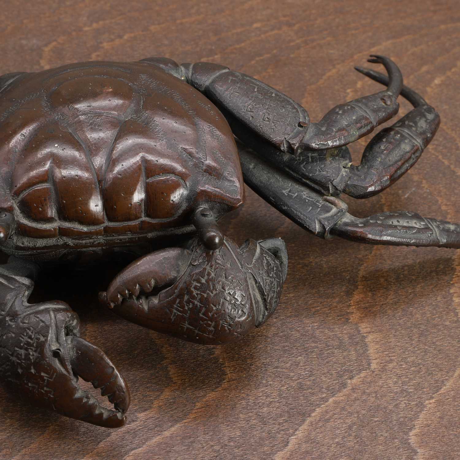 A Japanese bronze jizai okimono, - Image 5 of 14