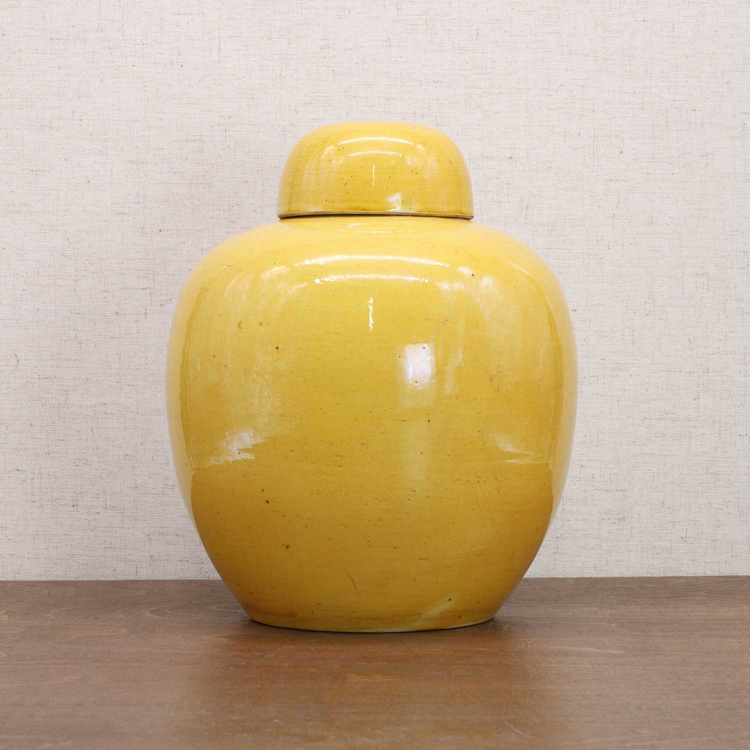A Chinese yellow-glazed jar and cover, - Image 3 of 8