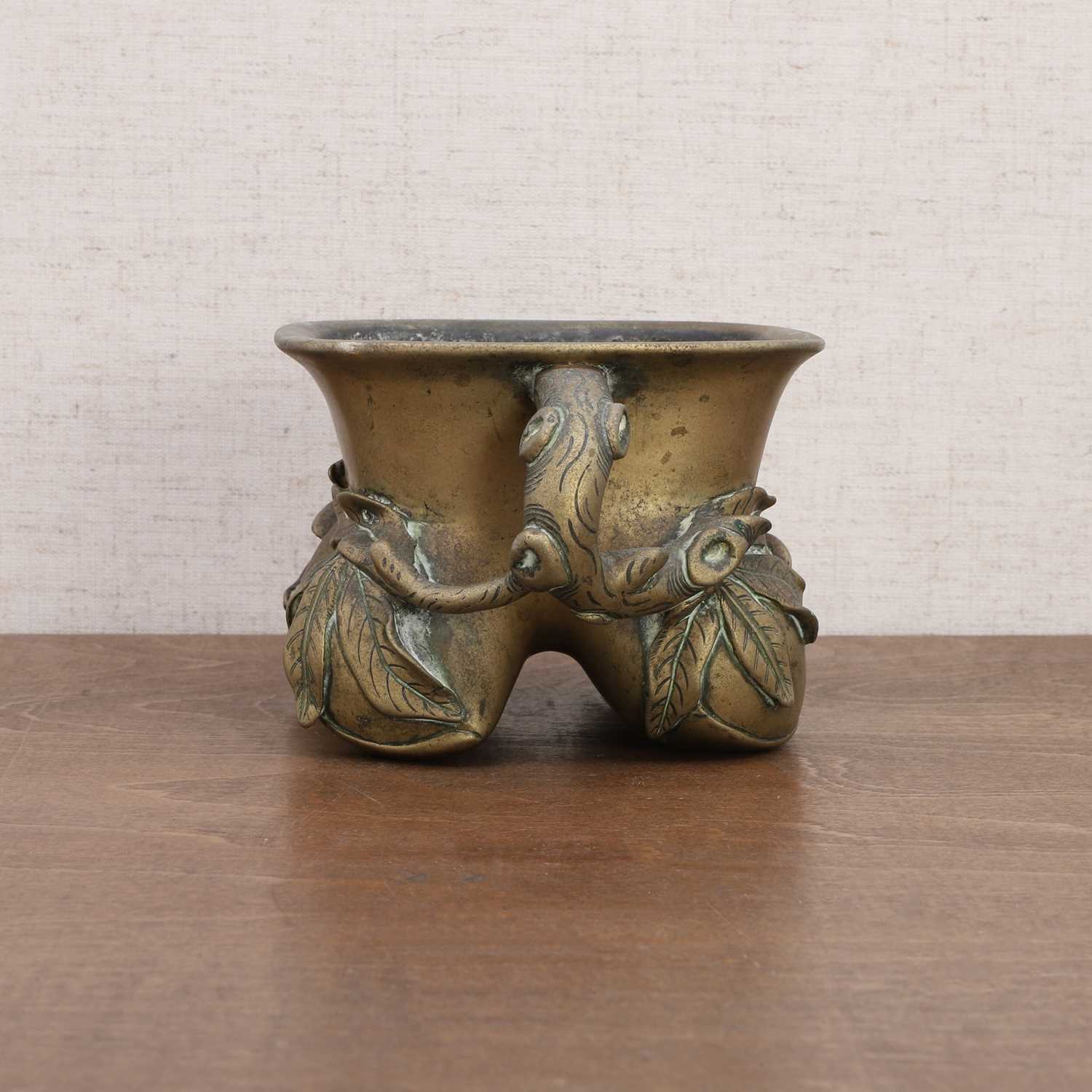 A Chinese brass incense burner, - Image 4 of 8