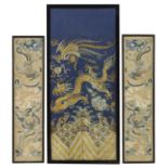 A collection of Chinese embroidered panels,