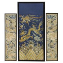 A collection of Chinese embroidered panels,