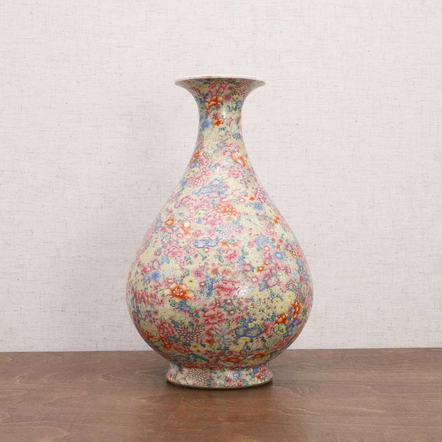 A Chinese famille rose yuhuchun vase, - Image 3 of 8