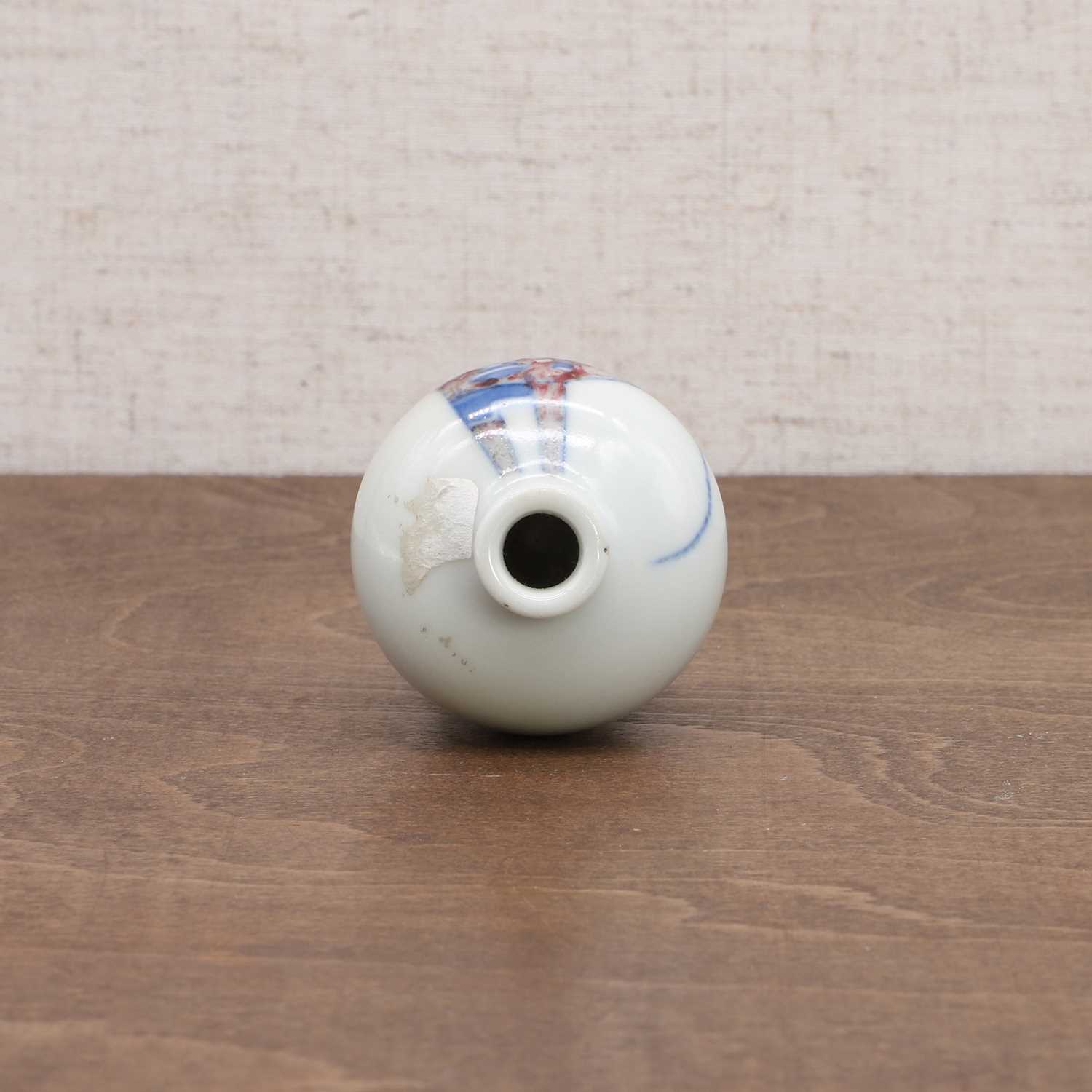 A Chinese copper-red and underglaze-blue snuff bottle, - Image 8 of 8