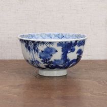 A Chinese export blue and white bowl,