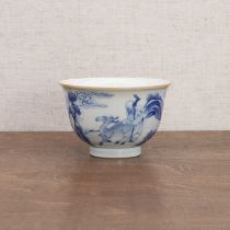 A Chinese blue and white tea bowl,