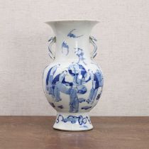 A Chinese blue and white vase,