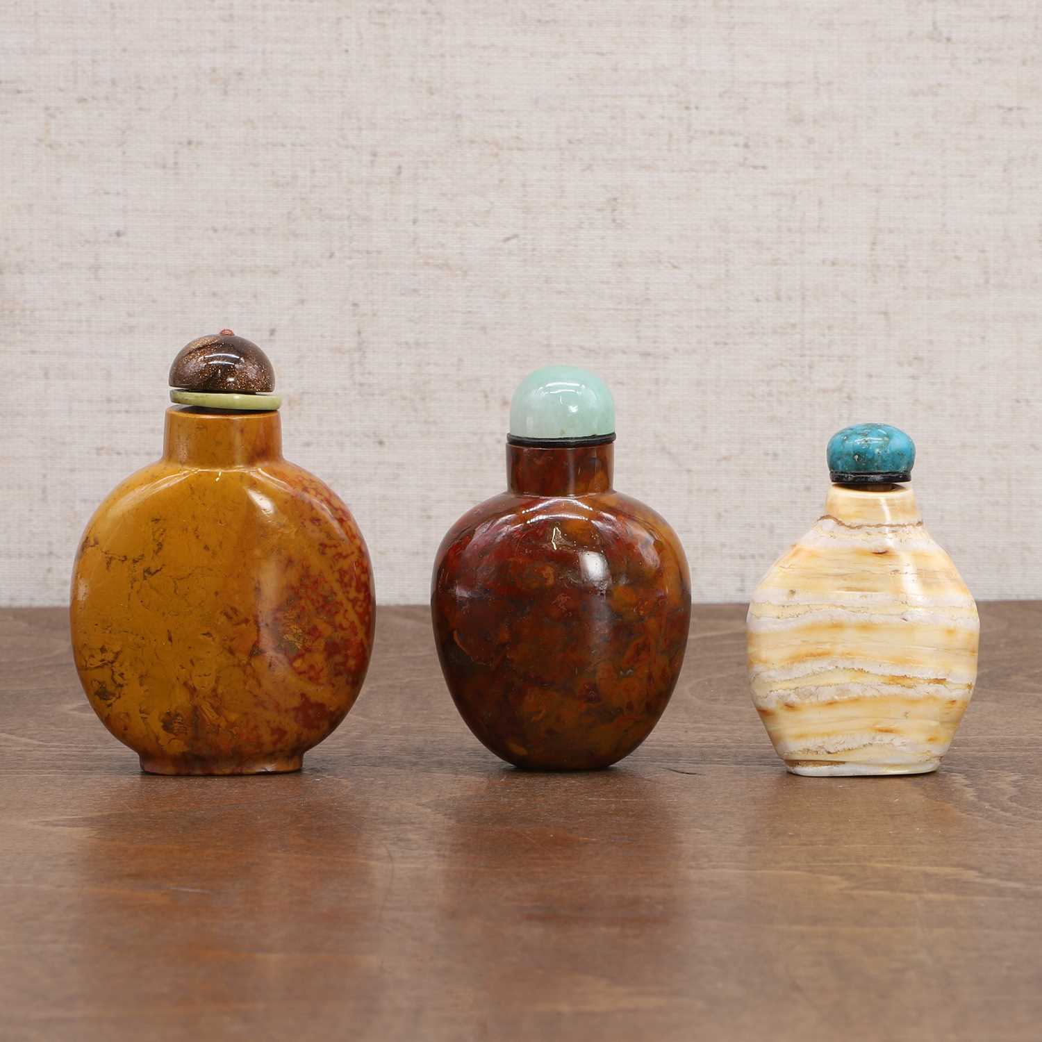 Three Chinese snuff bottles,