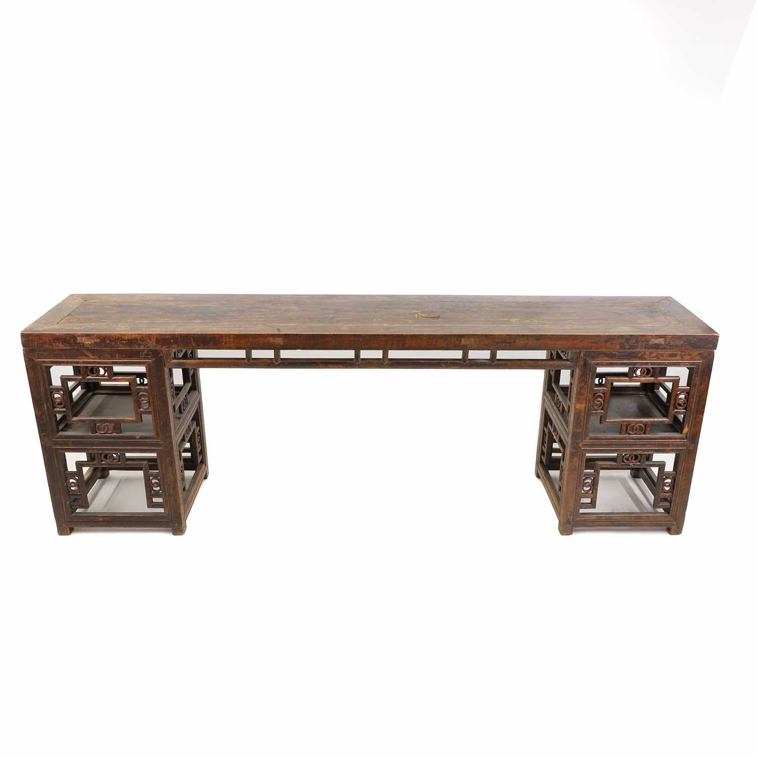 A Chinese nanmu pedestal table jiaji’an, - Image 5 of 14