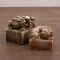 Two Chinese soapstone seals,