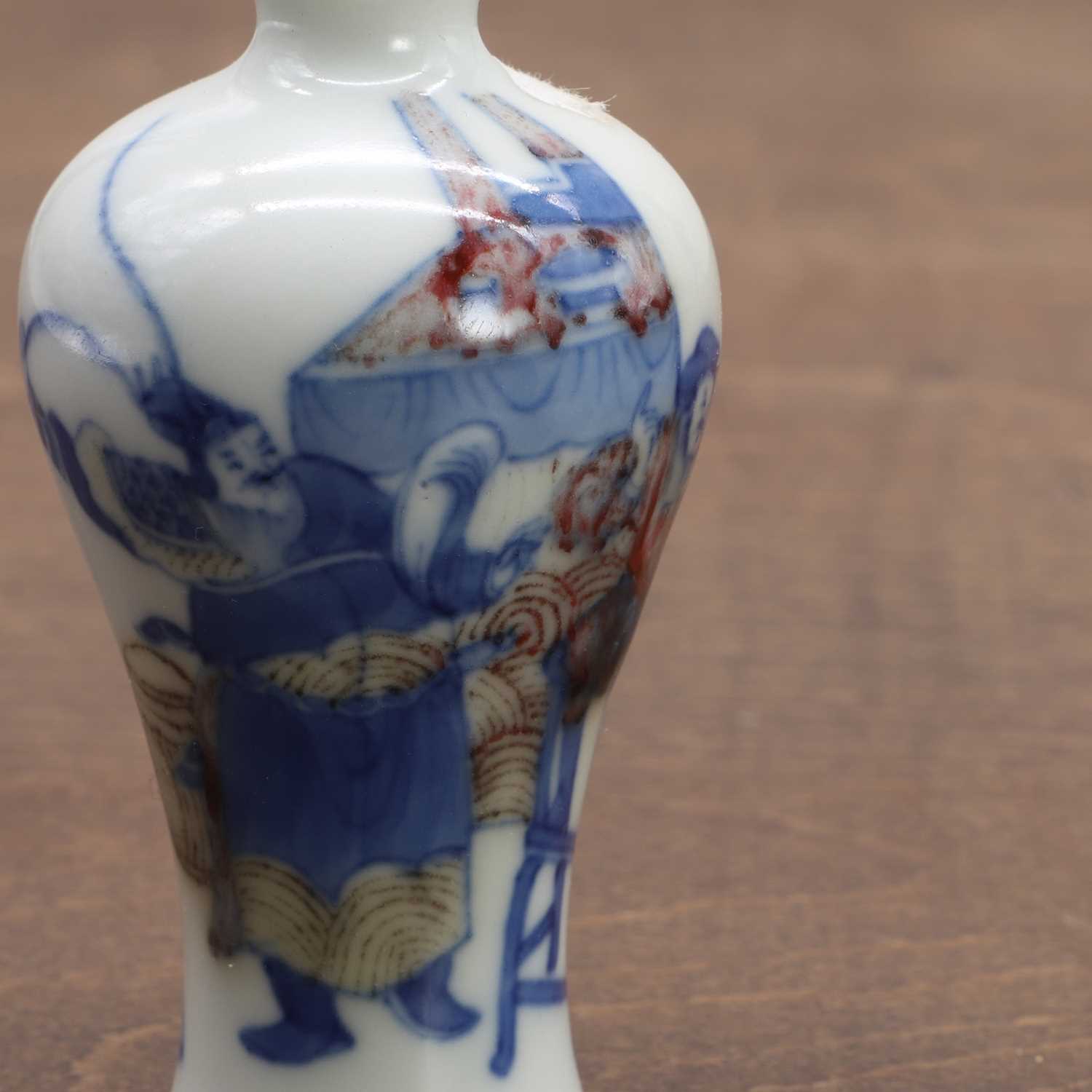 A Chinese copper-red and underglaze-blue snuff bottle, - Image 5 of 8