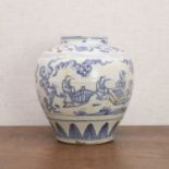 A Chinese blue and white jar,