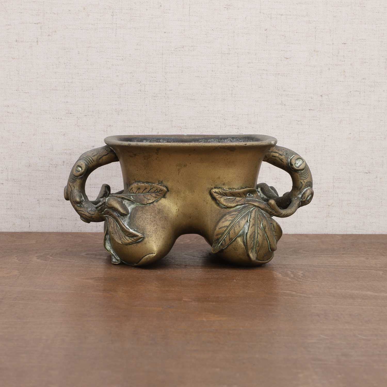 A Chinese brass incense burner, - Image 3 of 8