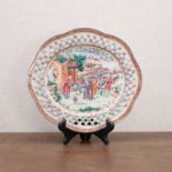 A Chinese export famille rose dish,